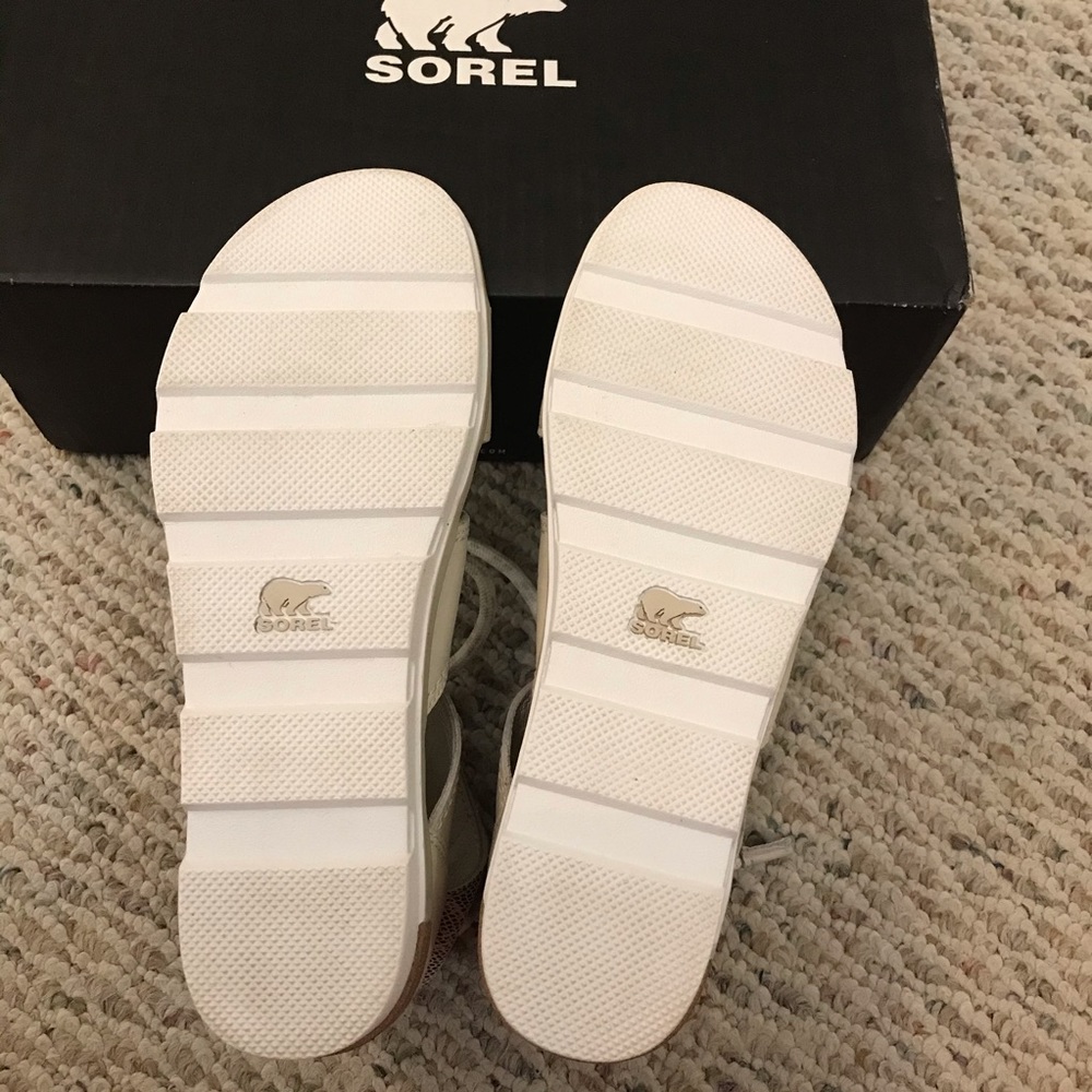 🆕 SOREL x Anthropologie cream leather sandals - Picture 6 of 8